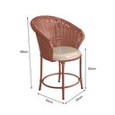 Ver imagem 6 de Conjunto Área Externa Mesa Redonda 80cm 4 Cadeiras Aço e Junco Capuccino Tucumã Plus Assento Bege