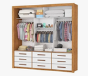 Ver imagem 2 de Guarda Roupa Casal 3 Portas de Correr 9 Gavetas 208cm Anjos Cinamomo/Branco - Carioca Móveis