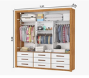 Ver imagem 3 de Guarda Roupa Casal 3 Portas de Correr 9 Gavetas 208cm Anjos Cinamomo/Branco - Carioca Móveis