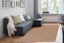 Ver imagem 1 de Tapete Para Sala ou Quarto 1,50M x 1,32M Antiderrapante Chevron Zig Zag Caramelo e Cru