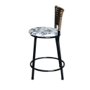 Ver imagem 5 de Jogo 4 Banqueta Baixa Para Cozinha Ratan Cappuccino Preta Estofado Floral Floral