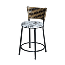 Ver imagem 3 de Jogo 4 Banqueta Baixa Para Cozinha Ratan Cappuccino Preta Estofado Floral Floral