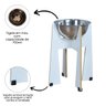 Comedouro Elevado Gato Cachorro Pet Mdf Modelo Torre Grande Inox:30cm - 4
