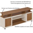 Ver imagem 3 de Rack de Sala para Tv 75 Artely Ipanema Cinamomo Off White