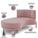 Ver imagem 5 de Sofá Chaise Longue Living Lucca Esquerdo D02 Veludo Rosê C-305