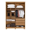 Ver imagem 3 de Guarda Roupa Porto 4 Portas Ripado 3 Gavetas 8 Prateleiras - Benetil
