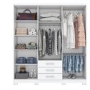 Ver imagem 3 de Guarda Roupa Solteiro 6 Portas 3 Gavetas City Briz Branco