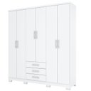Ver imagem 4 de Guarda Roupa Solteiro 6 Portas 3 Gavetas City Briz Branco