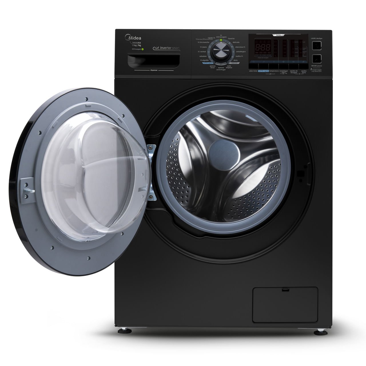 Lava e Seca Midea Storm Wash Inverter 11Kg Preto 127V | MadeiraMadeira