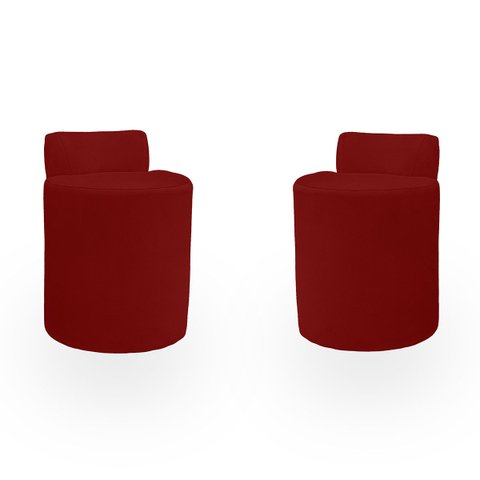 Kit Puff Banqueta Alto Confortável Reforçado Minimalista Roma Suede