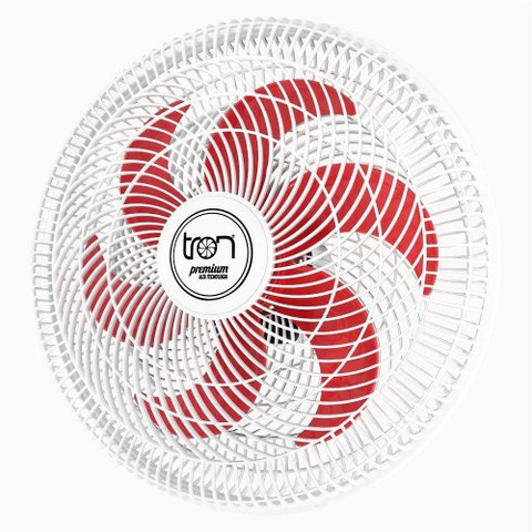 Ventilador Parede Lorena Branco Oscilante 220v Pás Vermelho