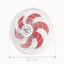 Ver imagem 2 de Ventilador Parede Lorena Branco Oscilante 220v Pás Vermelho