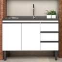 Ver imagem 1 de Balcão para Cozinha em Aço 120cm 2 Portas 3 Gavetas Netuno 