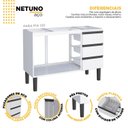 Ver imagem 2 de Balcão para Cozinha em Aço 120cm 2 Portas 3 Gavetas Netuno 