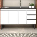 Ver imagem 1 de Balcão para Cozinha em Aço 144cm 3 Portas 3 Gavetas Netuno 