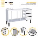 Ver imagem 2 de Balcão para Cozinha em Aço 144cm 3 Portas 3 Gavetas Netuno 