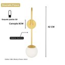 Ver imagem 4 de Arandela Luminária Royal Globo 10 Cm Moderno Dourado 012