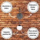 Ver imagem 5 de Arandela Luminária Royal Globo 10 Cm Moderno Dourado 012