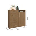 Ver imagem 3 de Cômoda 5 Gavetas 1 Porta 100% MDF Moderno