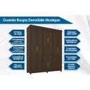 Ver imagem 2 de Guarda Roupa Solteiro 8 Portas e 2 Gavetas Munique Branco - Demóbile