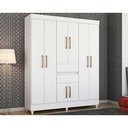 Ver imagem 1 de Guarda Roupa Solteiro 8 Portas e 2 Gavetas Munique Branco - Demóbile