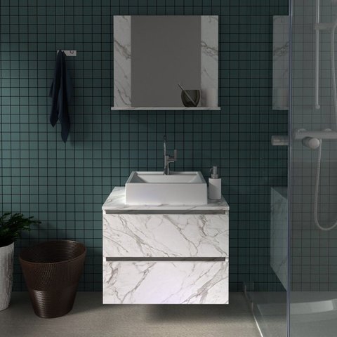 Gabinete para Banheiro com Espelheira com Prateleira BN3607 Branco