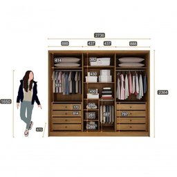 Guarda Roupa Casal 6 Portas 8 Gavetas Maldivas-cumaru-fendi Móveis Novo Horizonte - 3