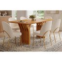 Ver imagem 1 de Mesa Sala Jantar Yara + 6 Cadeiras Lizy Cedro DJ Móveis
