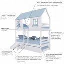 Ver imagem 3 de Treliche Casinha Encantada com Kit Escada/ Escorregador Madeira Maciça Branco/ Azul Housin