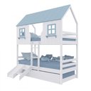 Ver imagem 2 de Treliche Casinha Encantada com Kit Escada/ Escorregador Madeira Maciça Branco/ Azul Housin