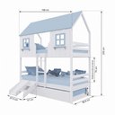 Ver imagem 4 de Treliche Casinha Encantada com Kit Escada/ Escorregador Madeira Maciça Branco/ Azul Housin