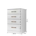 Ver imagem 2 de Cômoda 4 Gavetas c/ Design Moderna e Sofisticada - Branco