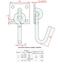 Ver imagem 2 de Gancho de Rede para Parafusar Forsul - Dourado