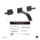 Ver imagem 2 de Torneira para Banheiro Misturador de Parede Duplo Comando Caxambu Pingoo.casa - Preto Fosco