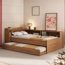 Ver imagem 1 de Cama Infantil Bellagio 1 Porta com Cama Auxiliar Nogal - Pnr Móveis