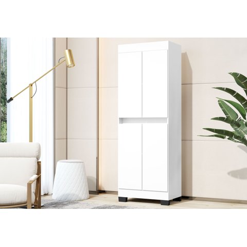 Armário Multiuso Escritório Quarto 4 Portas Toquio Branco - Rede Móveis
