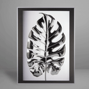 Ver imagem 1 de Quadro Decorativo Bw Leaf of Monstera Relevo