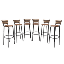 Ver imagem 1 de Kit 6 Banquetas 80cm para Balcão Ilha Bancada Área Gourmet Encosto em Junco Banco Itagold