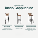 Ver imagem 4 de Kit 6 Banquetas 80cm para Balcão Ilha Bancada Área Gourmet Encosto em Junco Banco Itagold