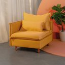 Ver imagem 1 de Sofá Modular Braço Lateral com Pé Madeira Sôma CabeCasa MadeiraOriginals Amarelo Mostarda