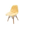 Capa para cadeira eames peluda Bege luxo - 1