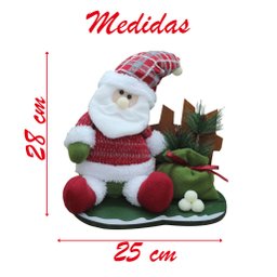 Decoração Boneco Natal Papai Noel Tecido Natalino 28cm - 2