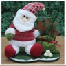 Decoração Boneco Natal Papai Noel Tecido Natalino 28cm - 1