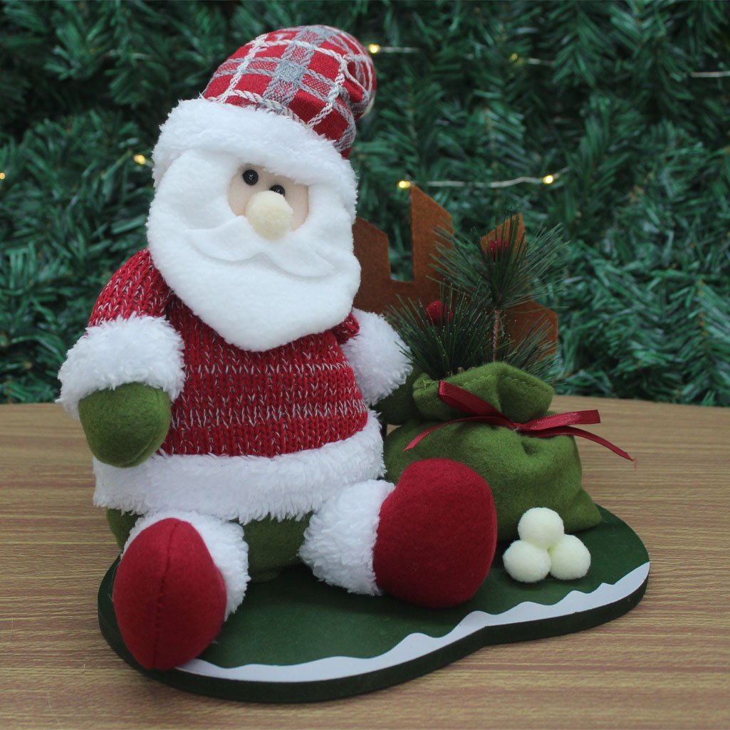 Decoração Boneco Natal Papai Noel Tecido Natalino 28cm - 3