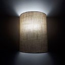 Ver imagem 5 de Arandela Meia Cana Retro Md-2003 Cúpula em Tecido 25-18x10cm Rustico Bege - Bivolt