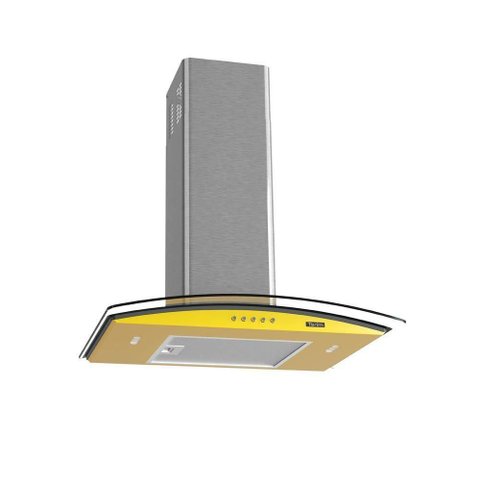 Coifa Terim de Parede Clean Vidro Curvo Amarela Kroma 60cm Amarelo 220v