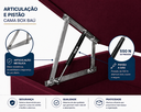 Ver imagem 3 de Base Box Baú Casal Bipartido 138x188 cm Suede Vinho
