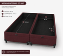 Ver imagem 2 de Base Box Baú Casal Bipartido 138x188 cm Suede Vinho