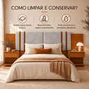 Ver imagem 6 de Cabeceira Flex Casa Queen Estofada com Duas Mesas de Cabeceira c/ Nicho:Off White/Bouclé Cinza Claro