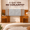 Ver mais imagens de Cabeceira Flex Casa Queen Estofada com Duas Mesas de Cabeceira c/ Nicho:Off White/Bouclé Cinza Claro